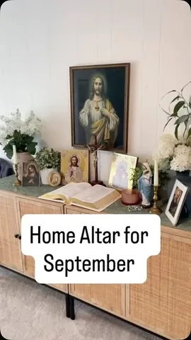 acatholicmomslife Instagram post about Home altar setup