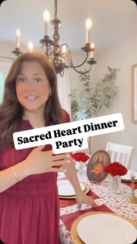 acatholicmomslife Instagram post about Sacred Heart dinner party
