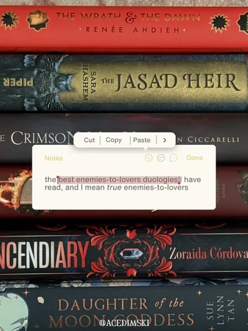 acedimski Instagram post about Enemies to lovers book recommendations