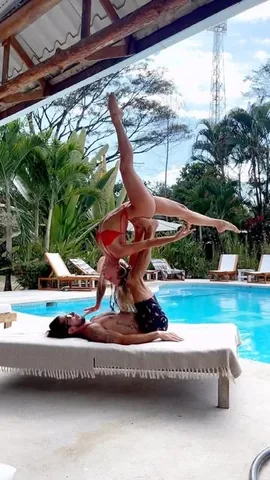 acrobuddhas Instagram post about Acro yoga and travel