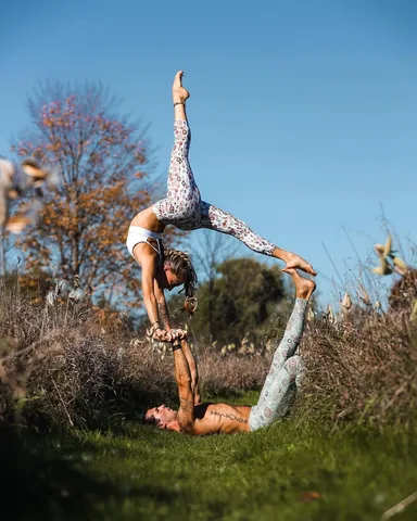 acrobuddhas Instagram post about Acro yoga workshops