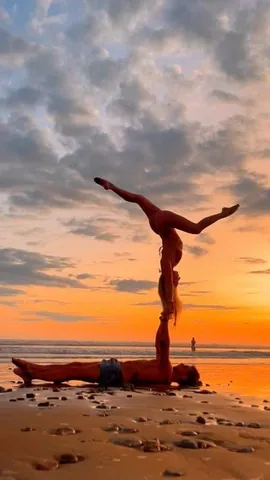 acrobuddhas Instagram post about Couples acro yoga