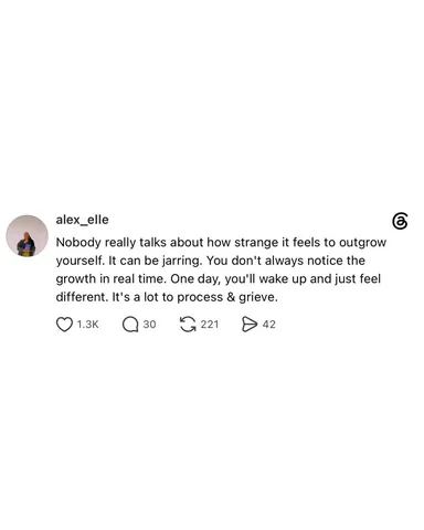 alex_elle Instagram post about Personal growth