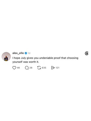 alex_elle Instagram post about Monthly reflection