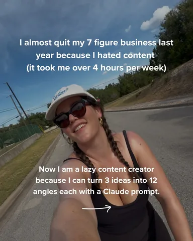 ali_tate_cutler Instagram post about AI content ideation