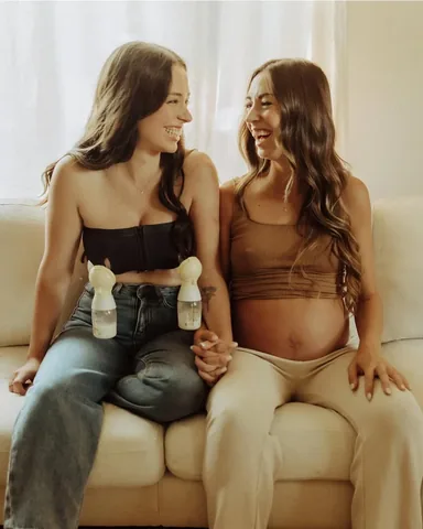 allieandsam Instagram post about Reciprocal IVF and induced lactation
