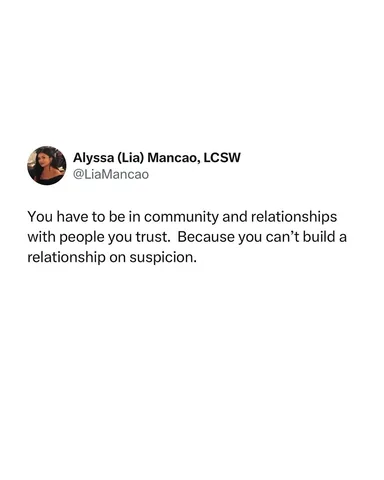 alyssamariewellness Instagram post about Trust in relationships