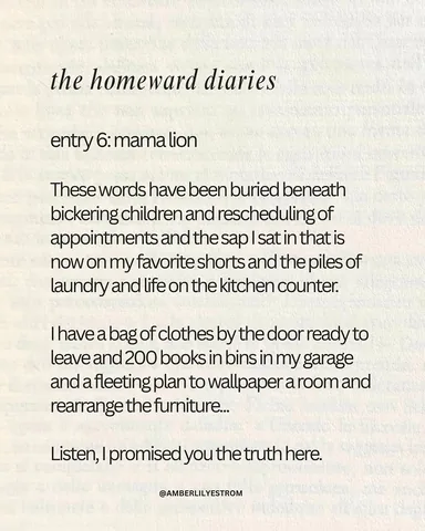 amberlilyestrom Instagram post about Homeward Diaries project