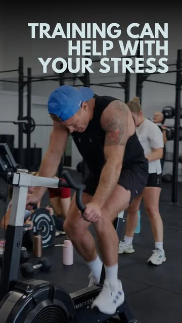 andfit Instagram post about Exercise and stress management