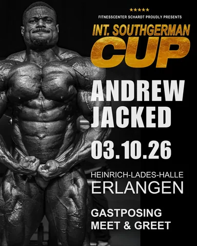 andrewjacked Instagram post about Bodybuilding event promotion