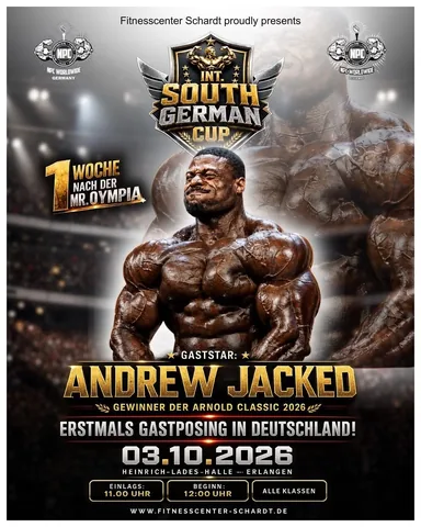 andrewjacked Instagram post about Bodybuilding event announcement