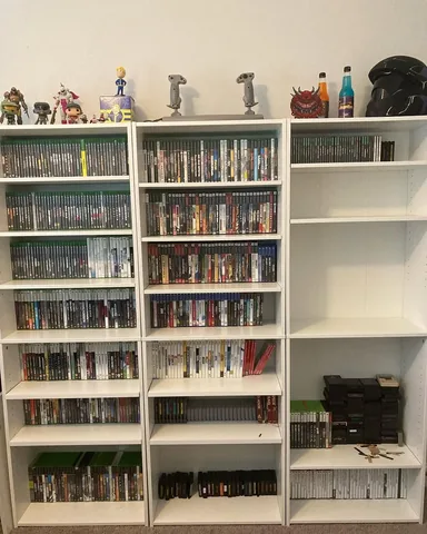 andrew_lastgame Instagram post about Video game collection shelf