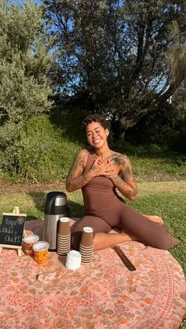 ashparaskevas Instagram post about Community yoga event
