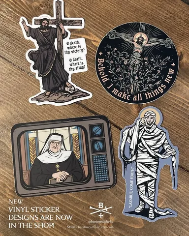 barituscatholic Instagram post about Catholic stickers