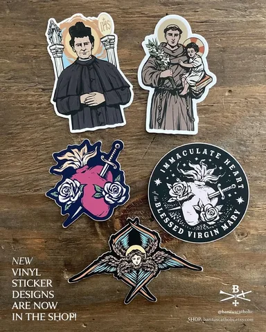 barituscatholic Instagram post about Catholic stickers