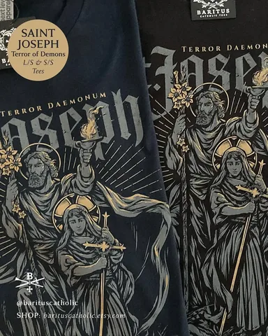 barituscatholic Instagram post about Catholic apparel restock