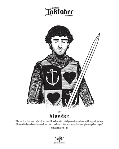 barituscatholic Instagram post about Catholic Inktober artwork