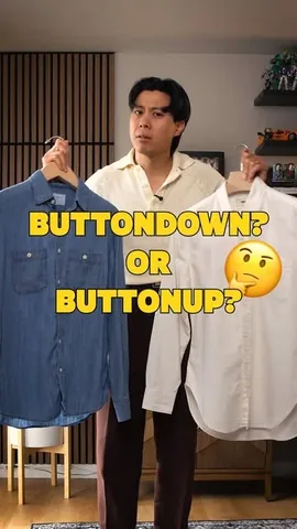 bchanism Instagram post about Button up versus button down shirts