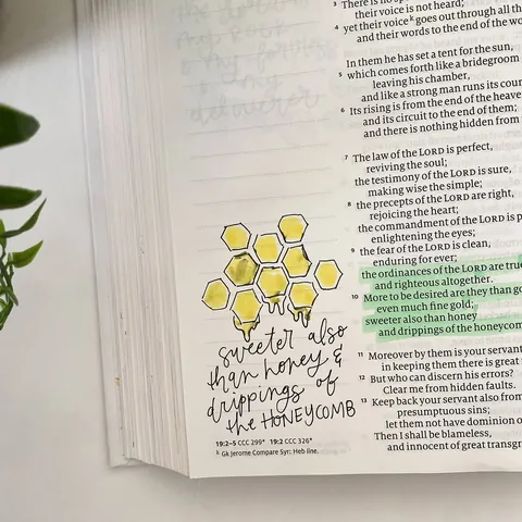 belovedblessedart Instagram post about Bible lettering
