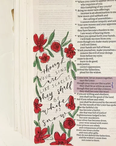 belovedblessedart Instagram post about Bible lettering