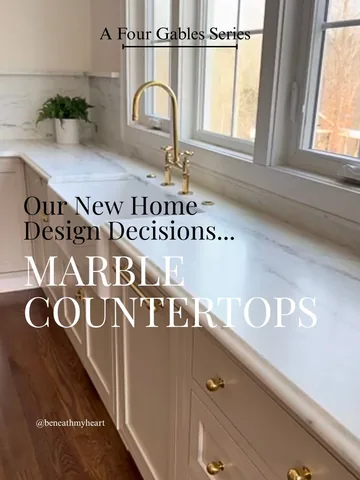 beneathmyheart Instagram post about Marble countertop choice