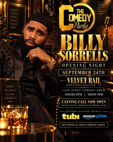 billysorrells Instagram post about Comedy event