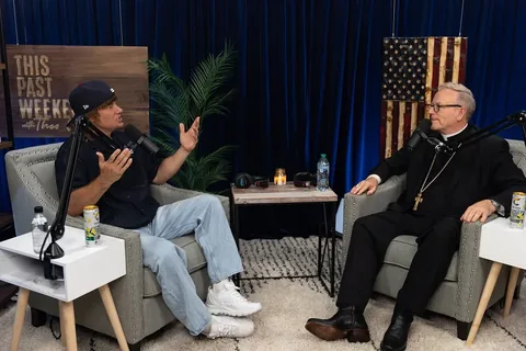 bishopbarron Instagram post about Podcast appearance