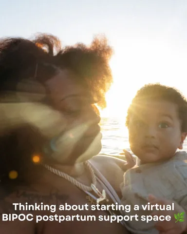 blackandembodied Instagram post about Postpartum support