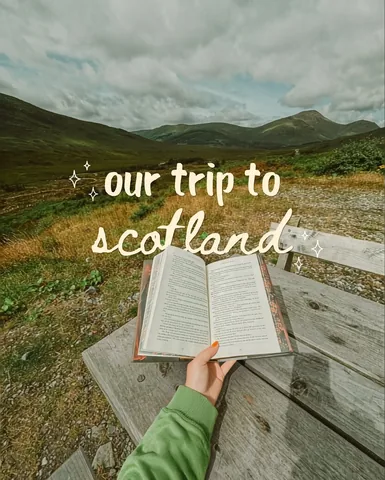 booksnest Instagram post about Scotland road trip