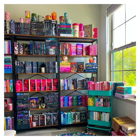 bookswithbean Instagram post about Bookshelf reorganization