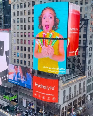 bossbabybrody Instagram post about Times Square billboard appearance