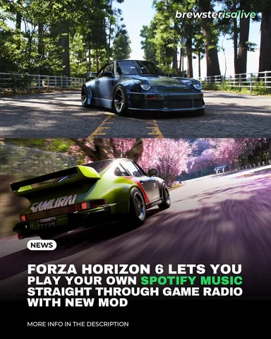 brewsterisalive Instagram post about Forza Horizon 6 Spotify mod