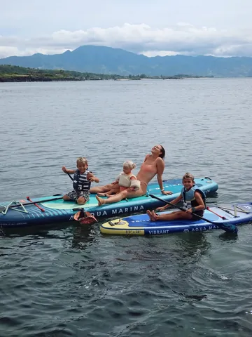 britwkent Instagram post about Family paddleboarding