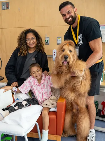 brodiethatdood Instagram post about Therapy dog hospital visit