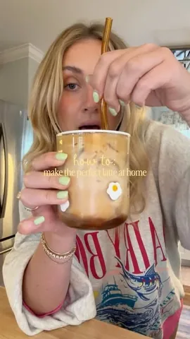 brooketarynartistry Instagram post about Home latte preparation