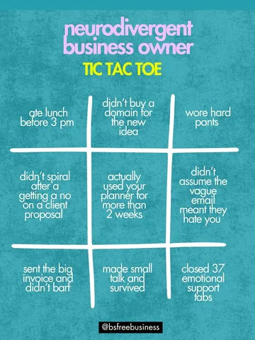 bsfreebusiness Instagram post about Neurodivergent entrepreneurship