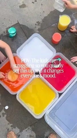busytoddler Instagram post about Paint dyed water activity