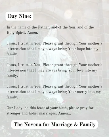 catholicwifecatholiclife Instagram post about Marriage and family novena