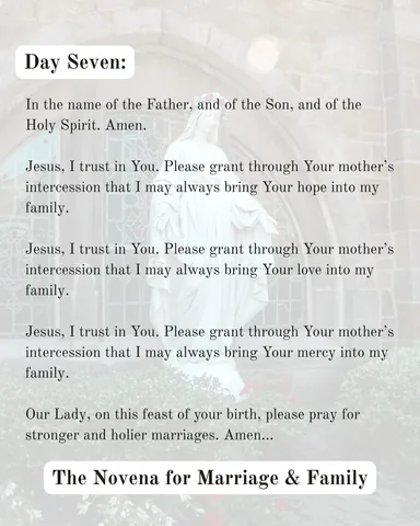 catholicwifecatholiclife Instagram post about Marriage and family novena