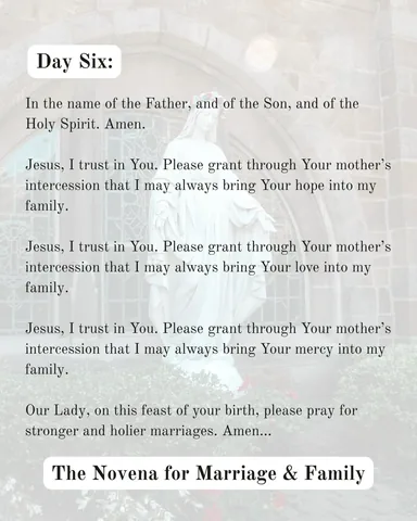catholicwifecatholiclife Instagram post about Marriage and family novena