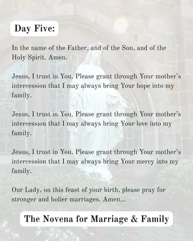 catholicwifecatholiclife Instagram post about Marriage and family novena