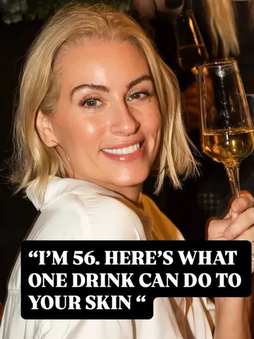 cheekybeautyla Instagram post about Alcohol and menopausal skin