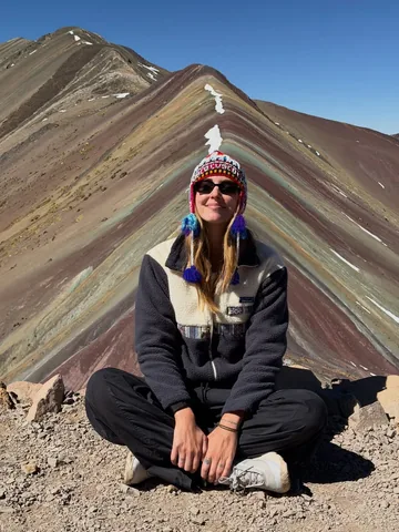 chiaraferragni Instagram post about Rainbow Mountain hike