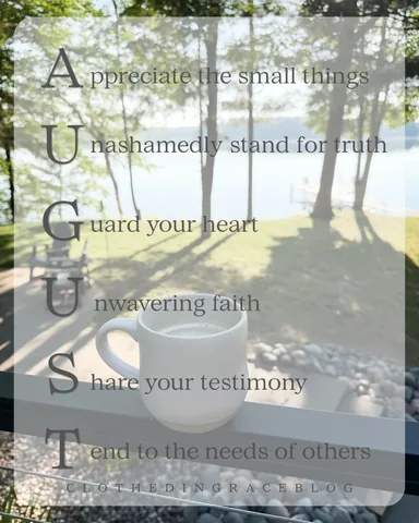 clothedingraceblog Instagram post about Monthly reflection