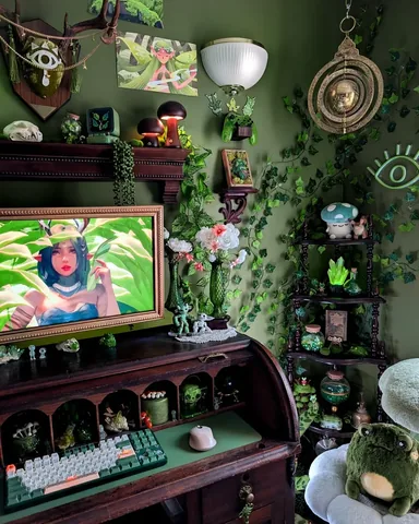 cozy.goblin.gaming Instagram post about Fantasy gaming setup