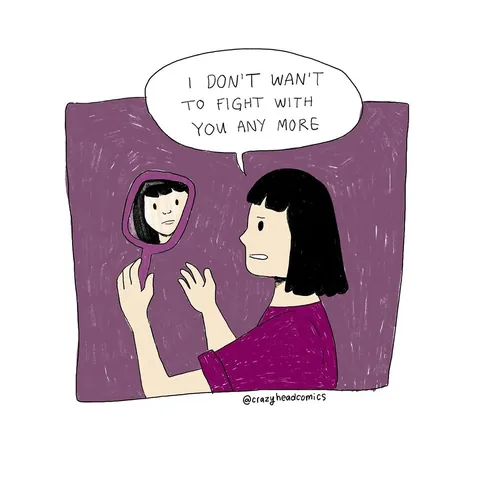 crazyheadcomics Instagram post about Self healing and self compassion