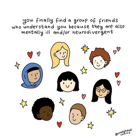 crazyheadcomics Instagram post about Mental health and friendship