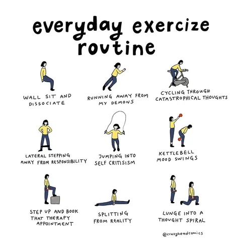 crazyheadcomics Instagram post about Exercise and personal preference