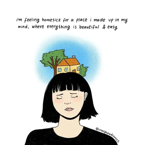 crazyheadcomics Instagram post about Yearning and uncertainty