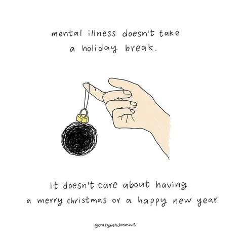 crazyheadcomics Instagram post about Holiday mental health support